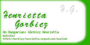 henrietta gorbicz business card